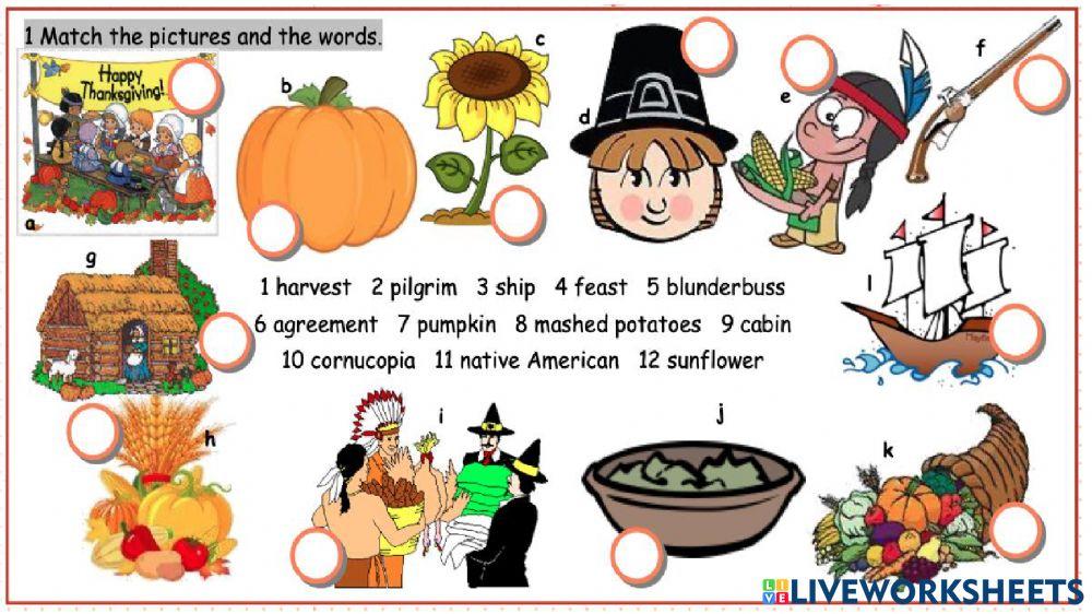 Thanks Giving  Vocabulary