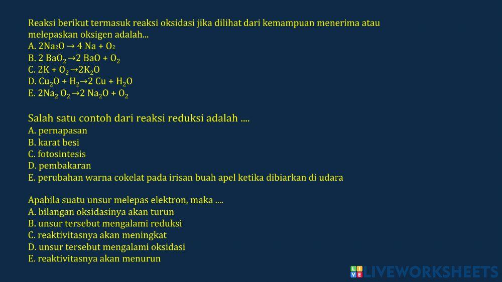 Perkembangan konsep reaksi reduksi oksidasi