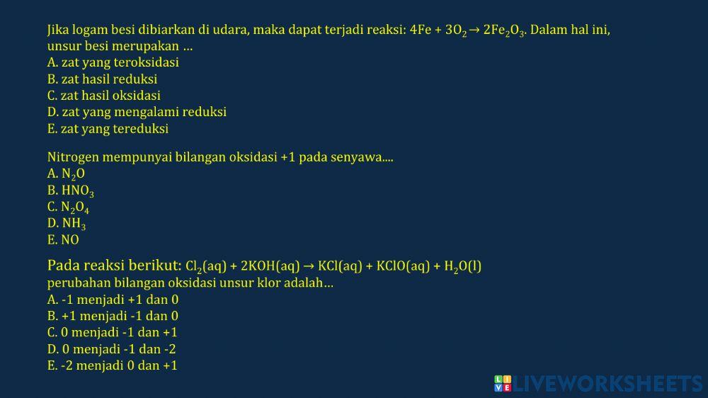 Perkembangan konsep reaksi reduksi oksidasi