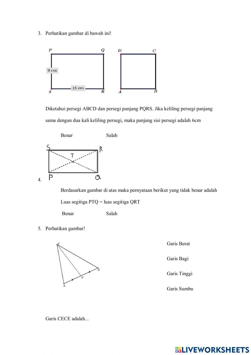 Latian soal bangun datar