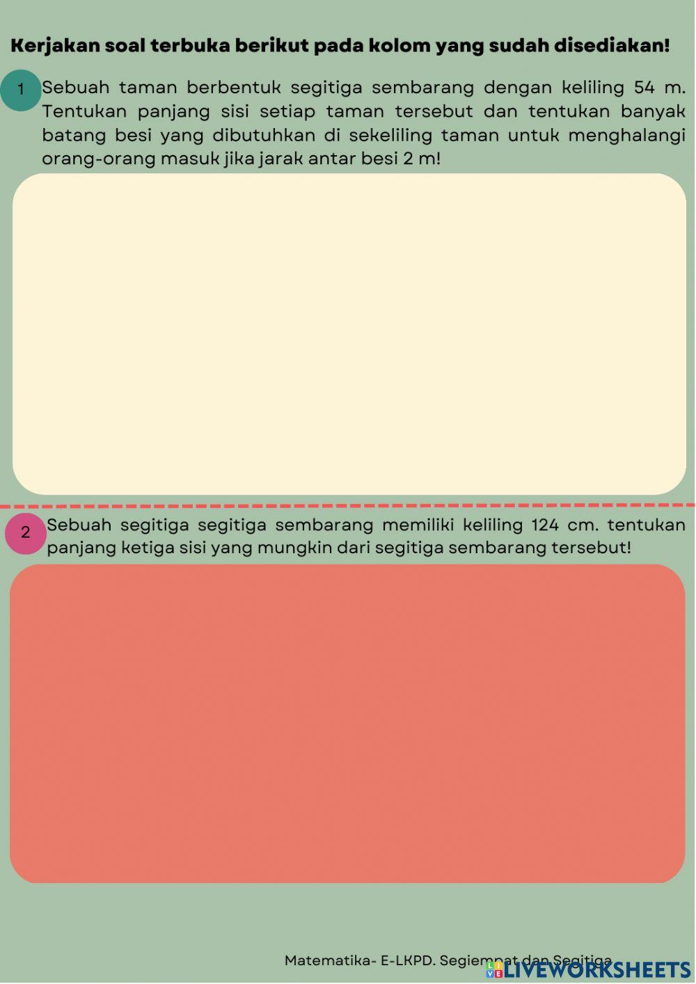 E-LKPD Segiempat dan Segitiga