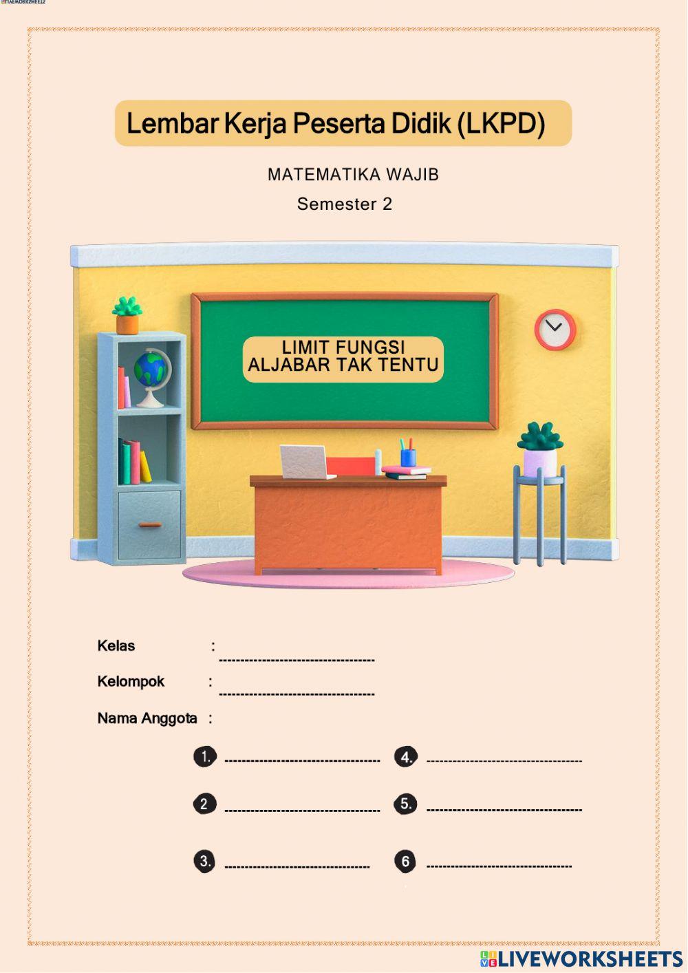 Limit fungsi aljabar tak tentu