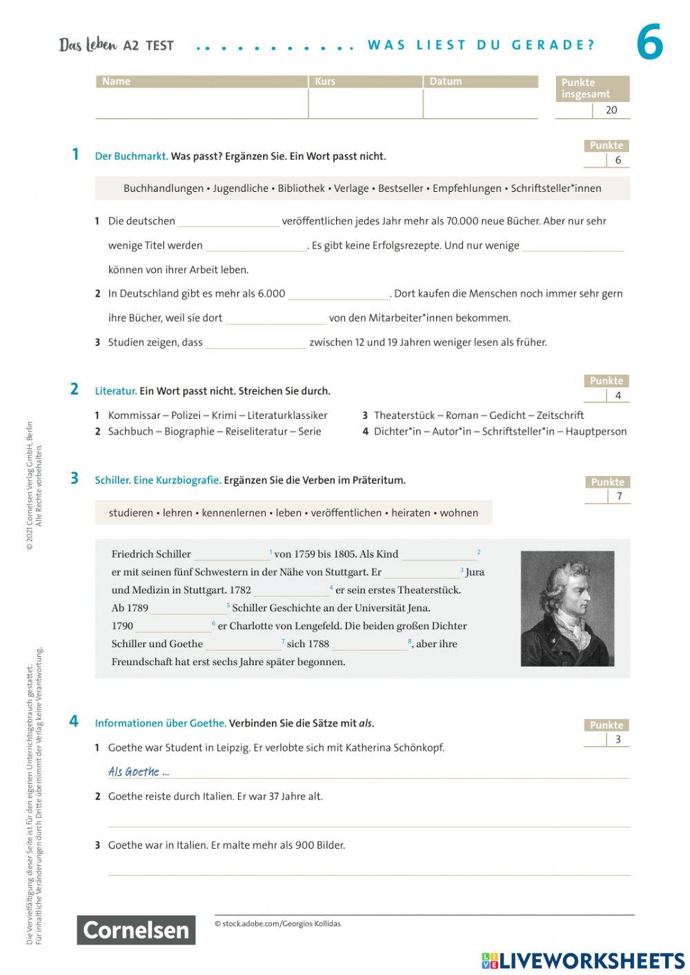 Leben In Deutschland Questions And Answers Pdf Das Leben A2.1 … | Free Interactive Worksheets | 6924345