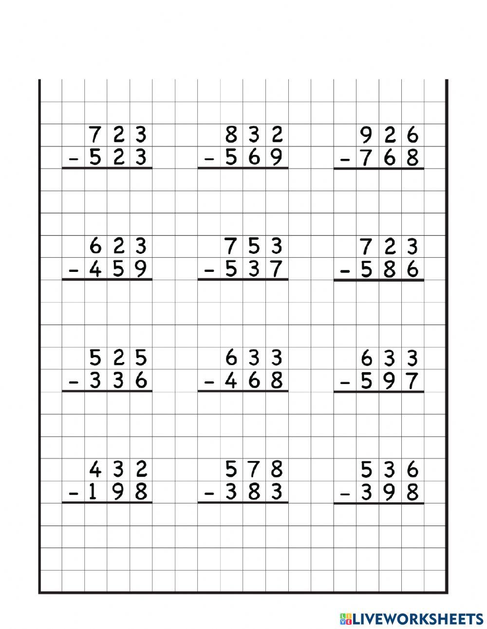 Письмове віднімання