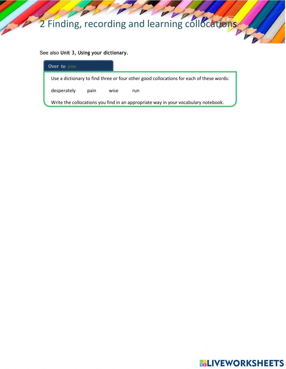 Collocatins lesson 2 intermediate
