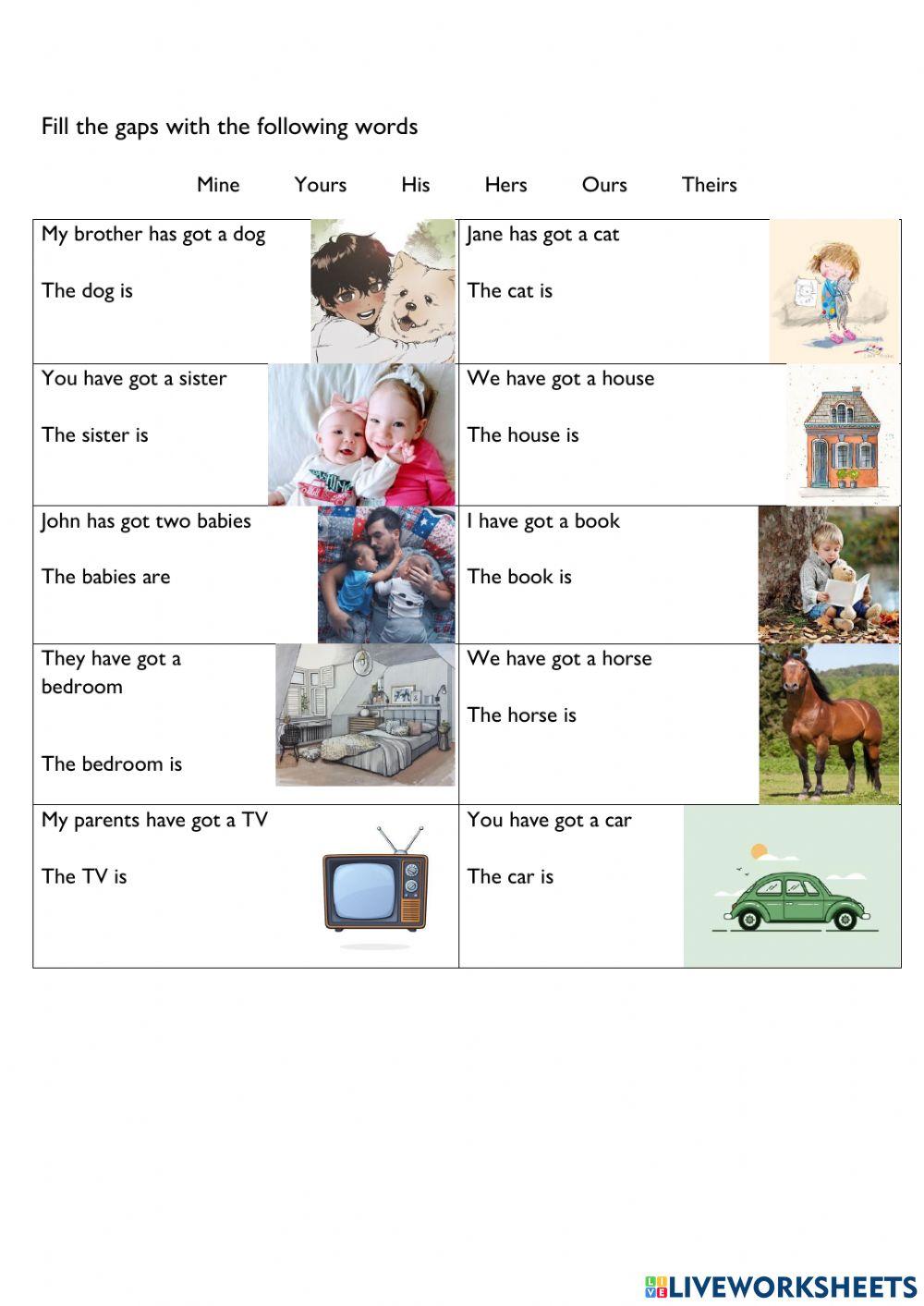 Possessive pronouns
