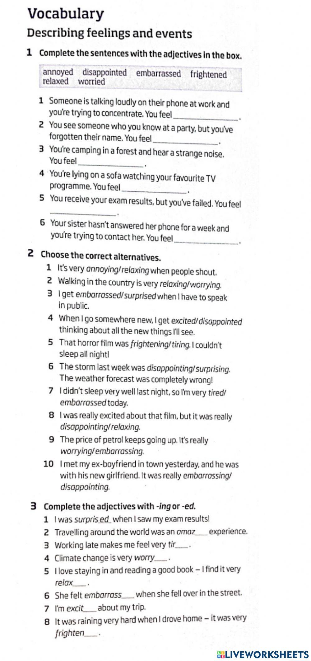 Ed and Ing Adjectives