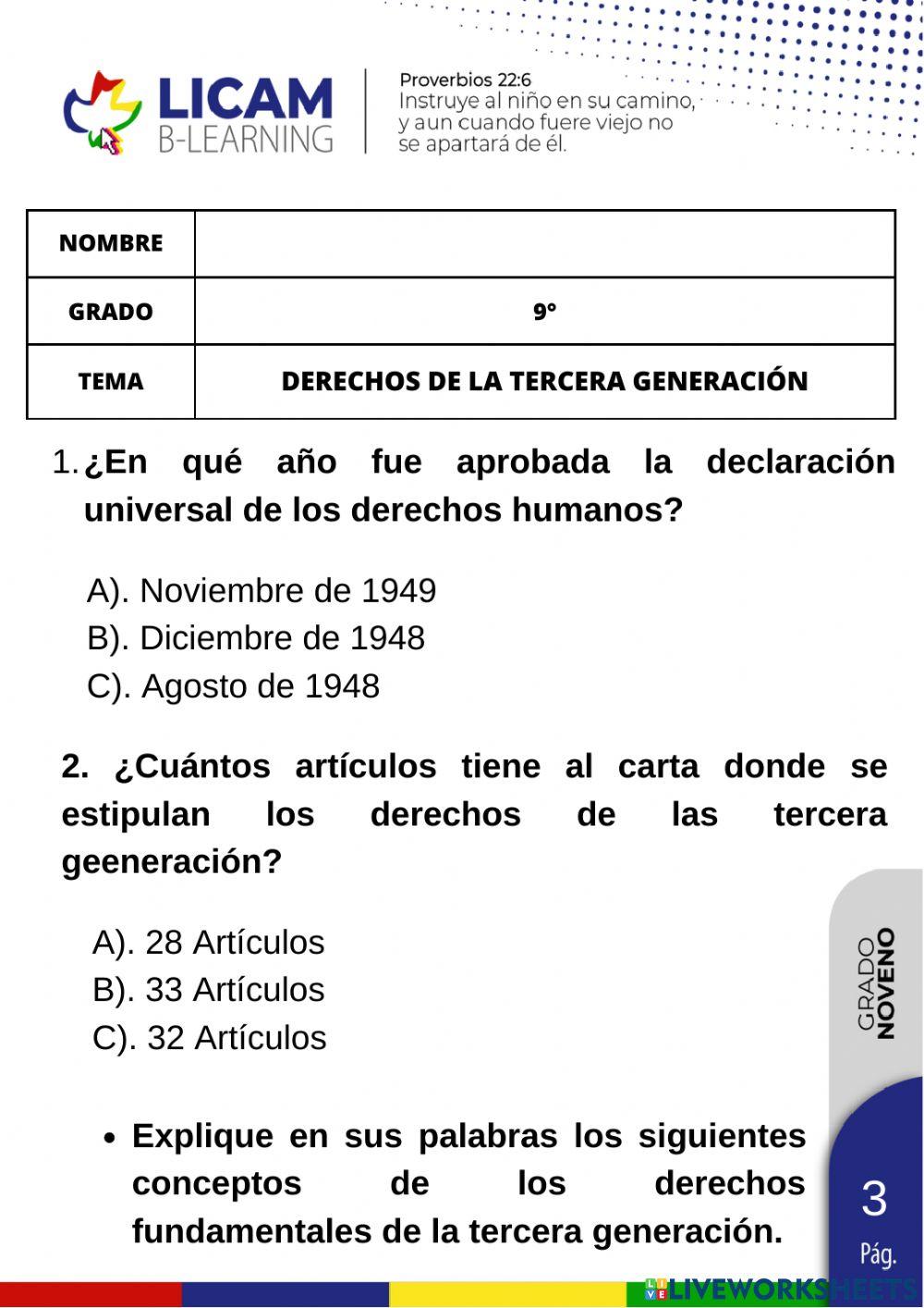 Derechos de tercera generación.