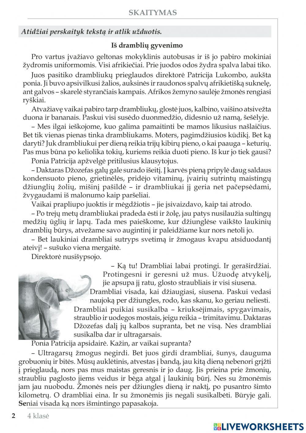 Teksto suvokimas 4kl