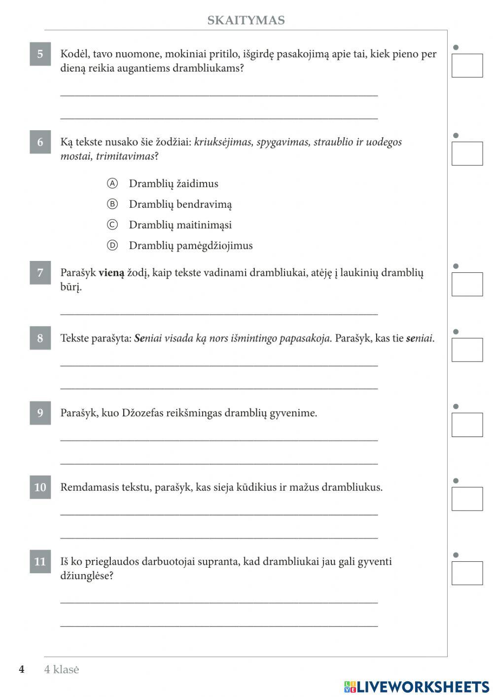 Teksto suvokimas 4kl