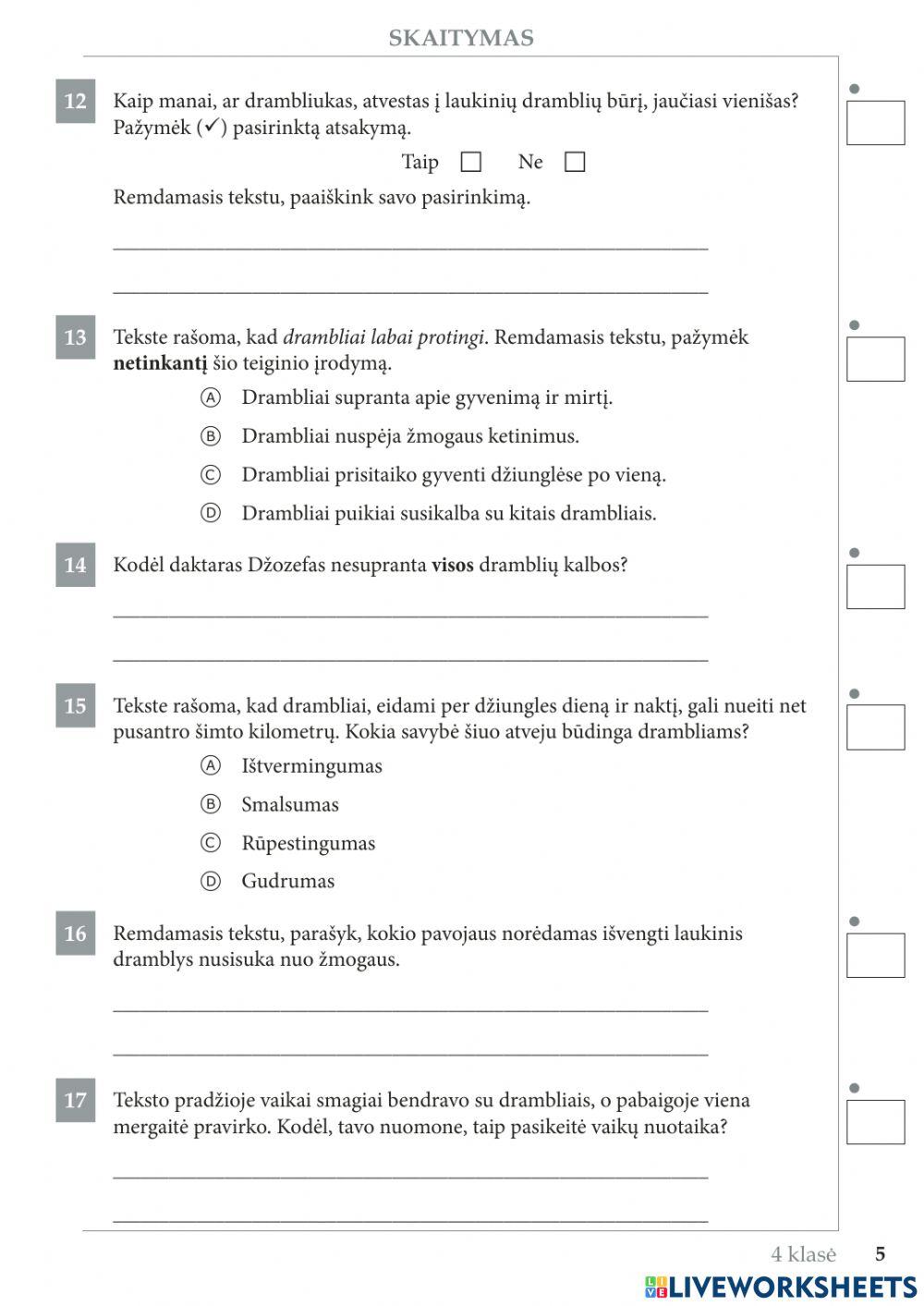 Teksto suvokimas 4kl