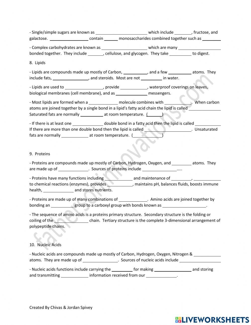 Carbon & Macromolecules 101 video notes
