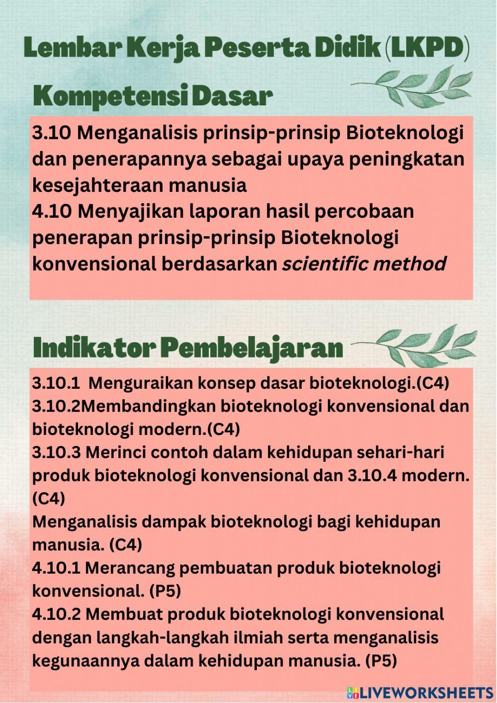 Lkpd proyek bioteknologi