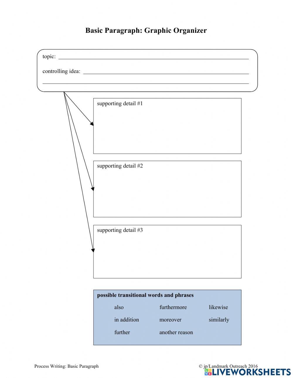 Paragraph Graphic Organizer online exercise for