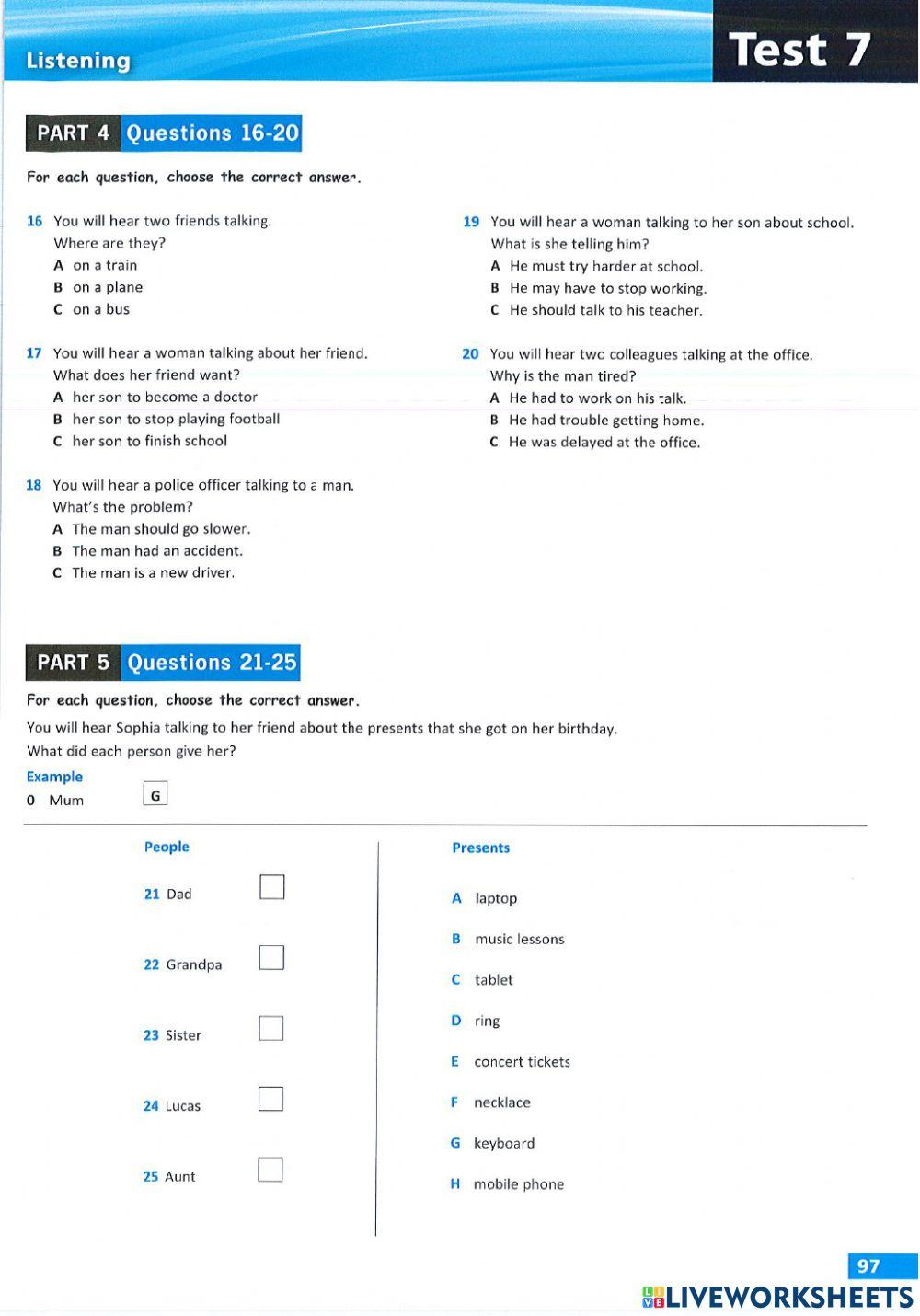 Listening ket test 7
