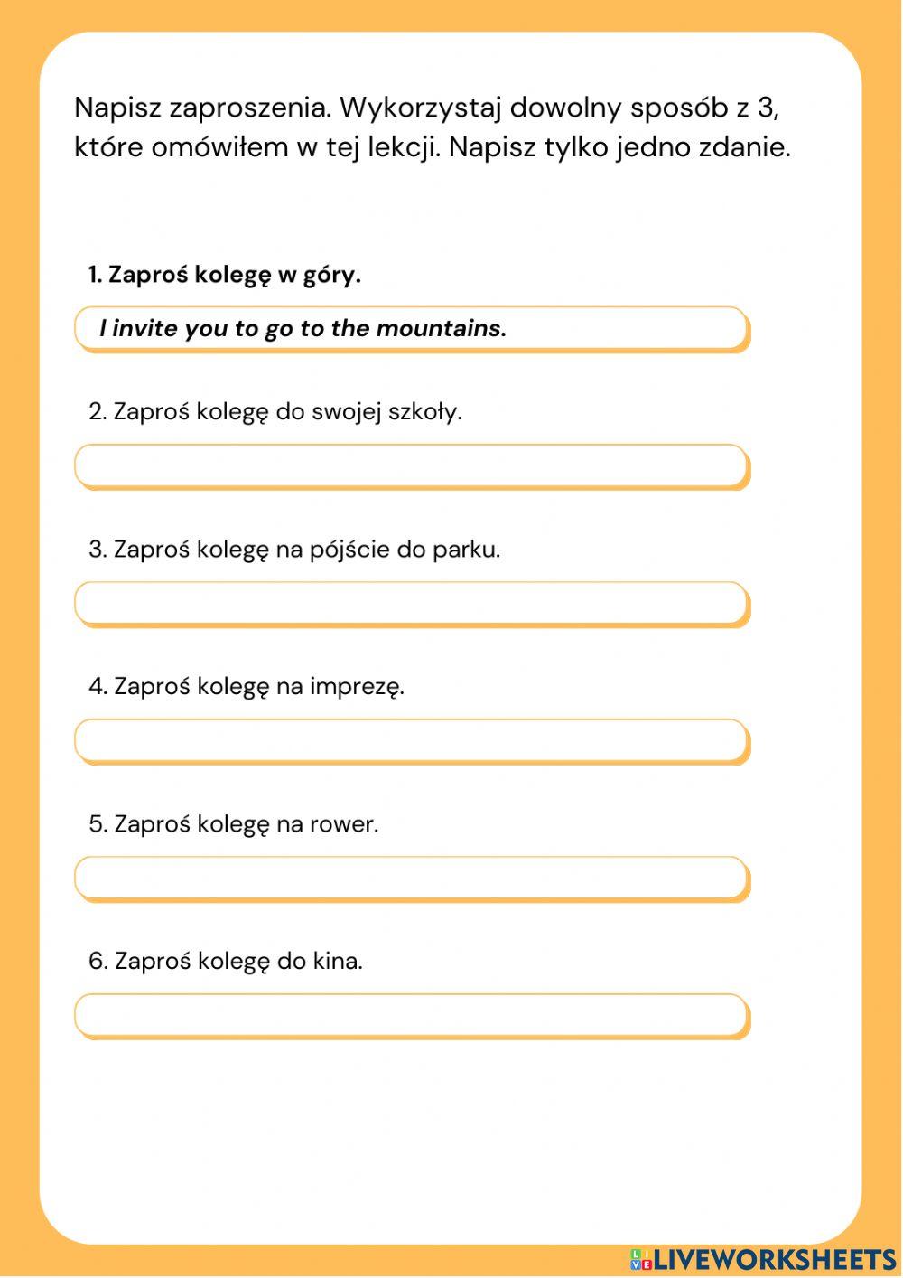 Zapraszanie - Inviting