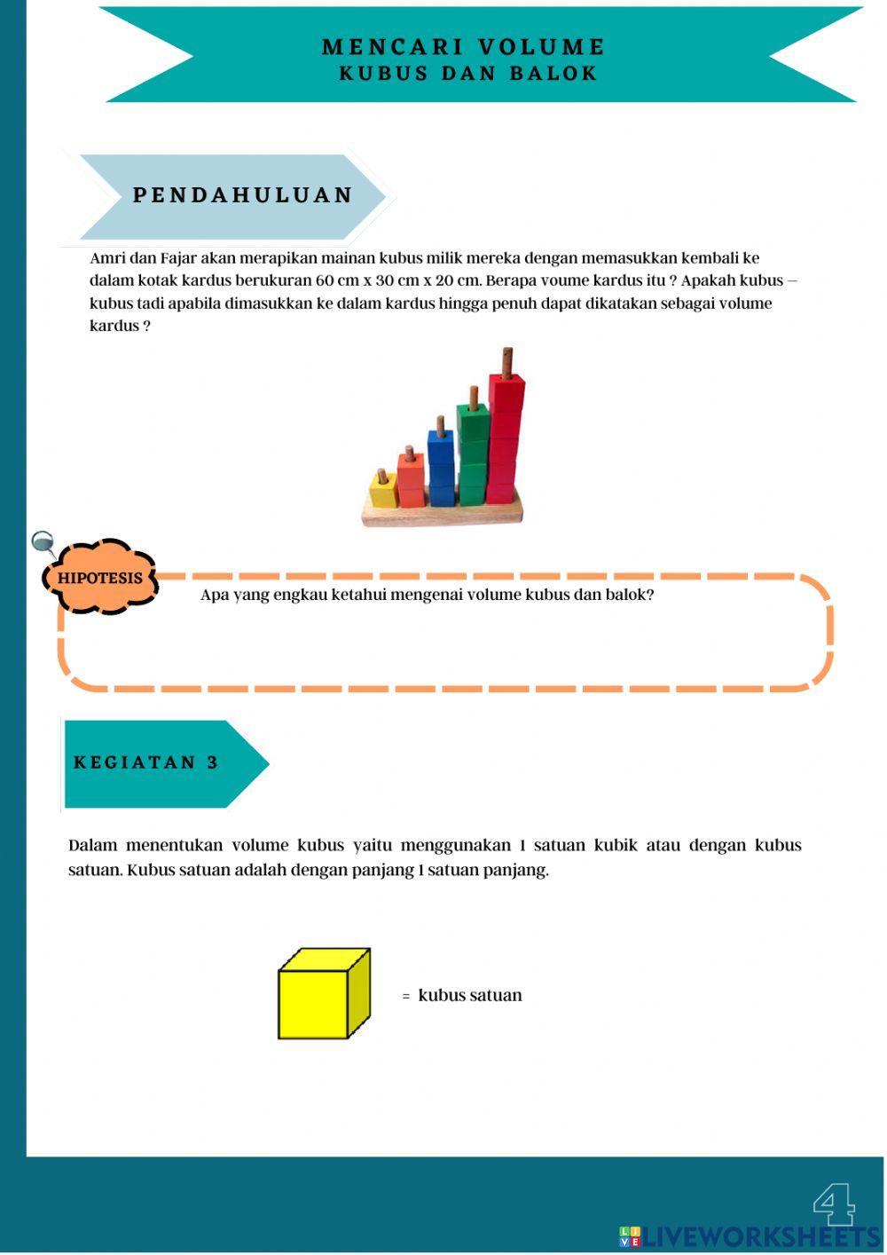 LKPD luas permukaan dan volume kubus dan balok