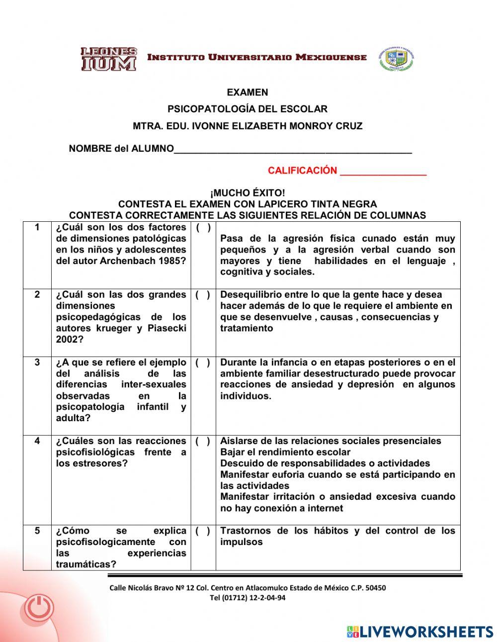 Psicopatología - Ivonne