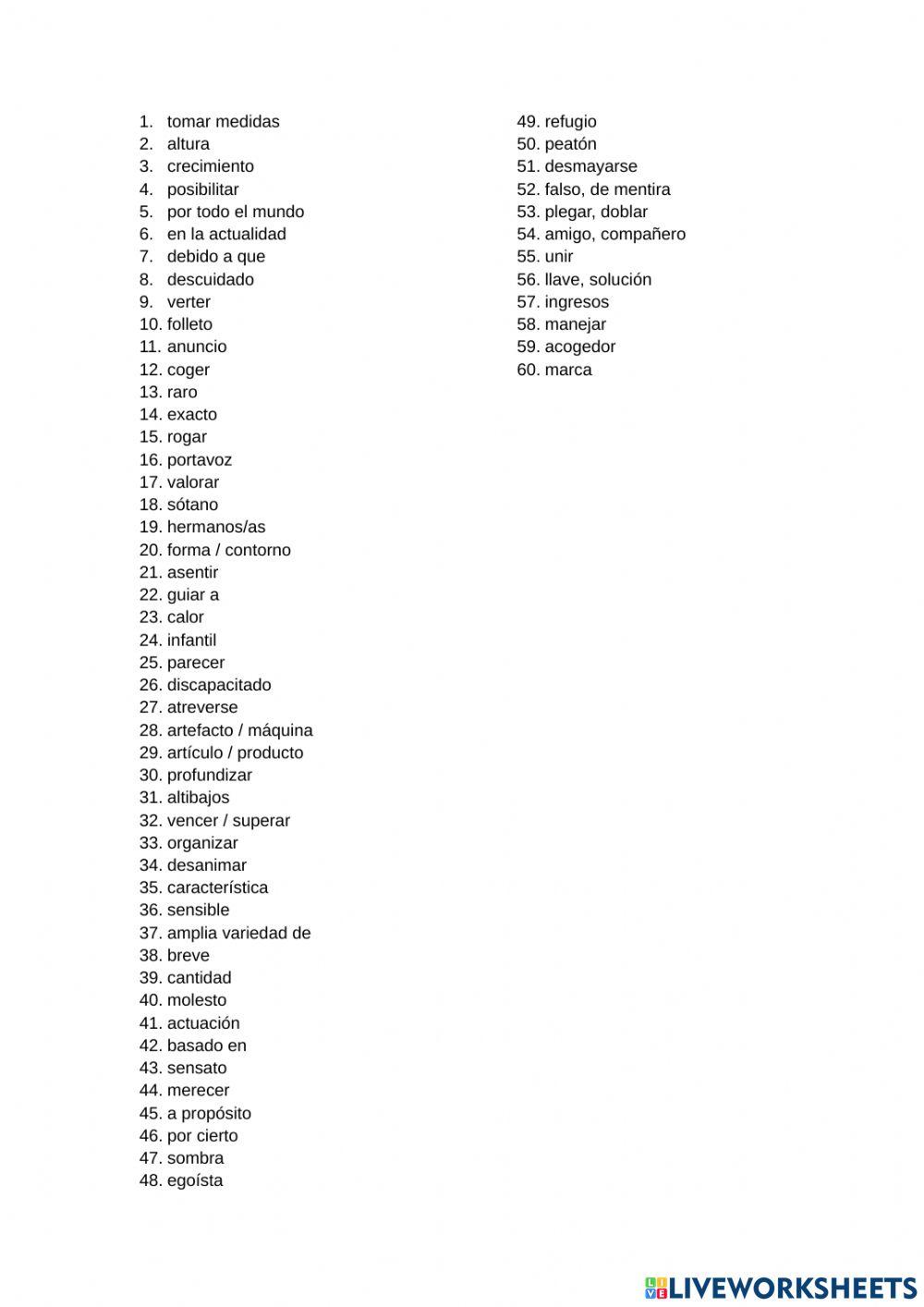 Vocabulario