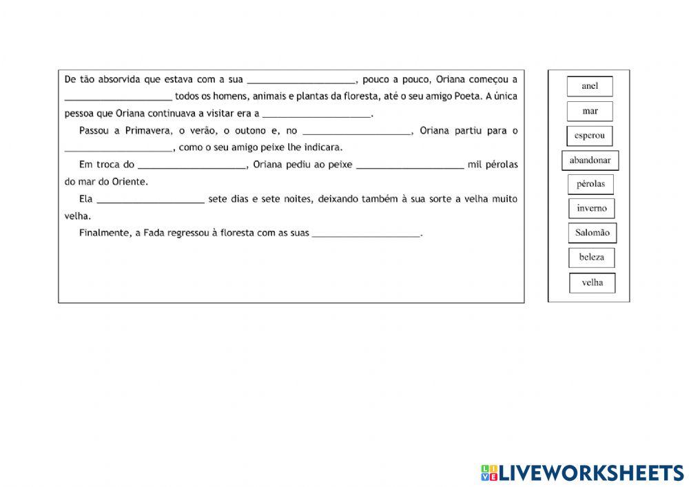 Fada Oriana - Capítulo - O peixe.