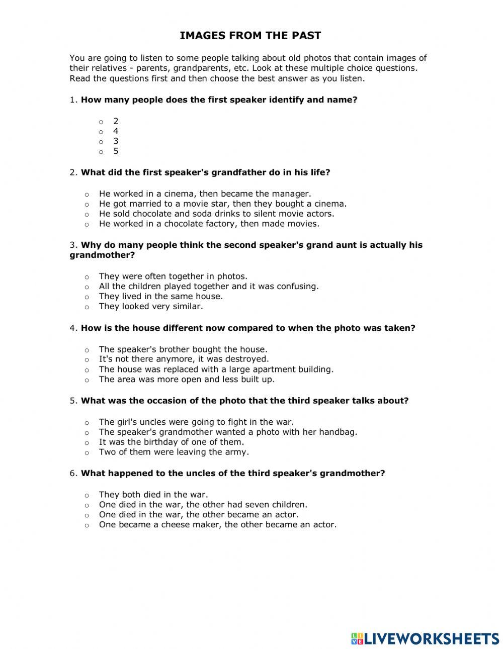 Simple Past Listening Comp