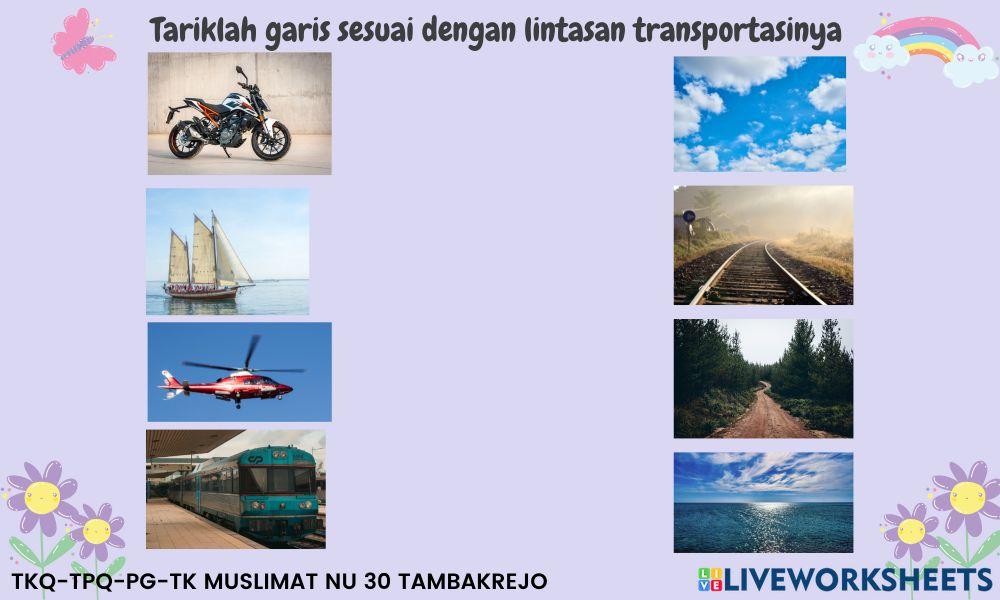 Menarik garis sesuai dengan lintasan transportasinya