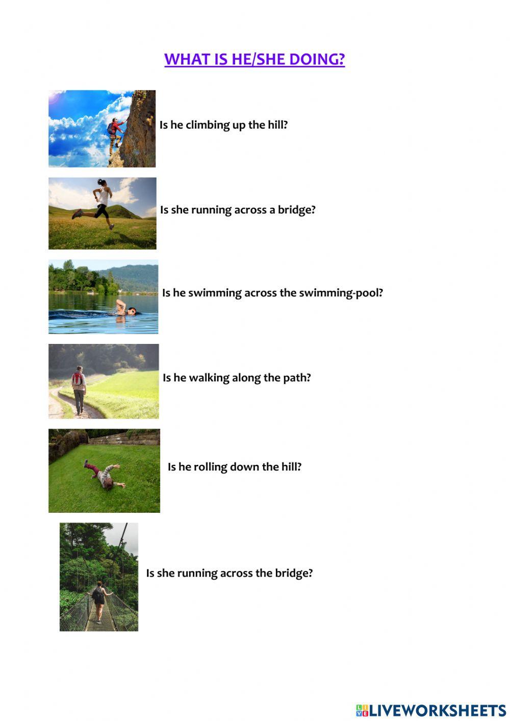 What is he-she doing?