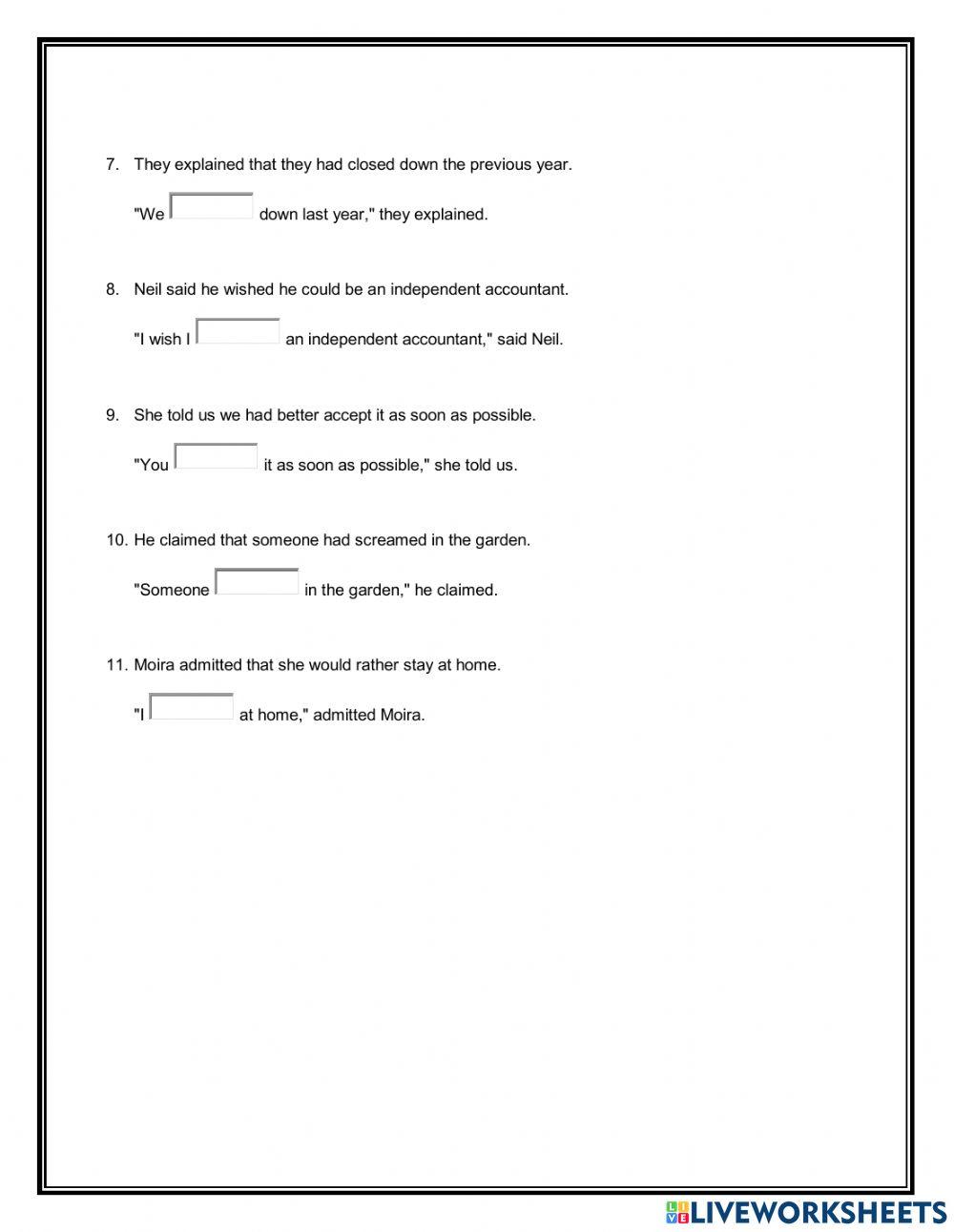 Converting Indirect to Direct Speech