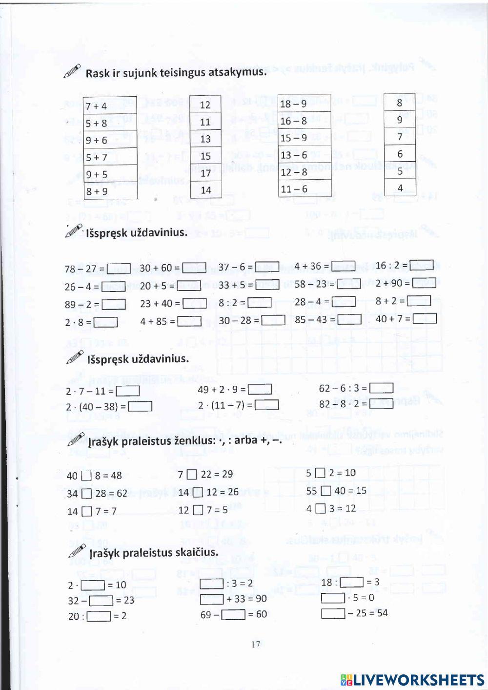 Įvairūs uždaviniai