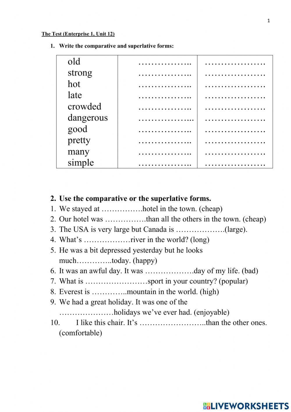 Degrees of Comparison