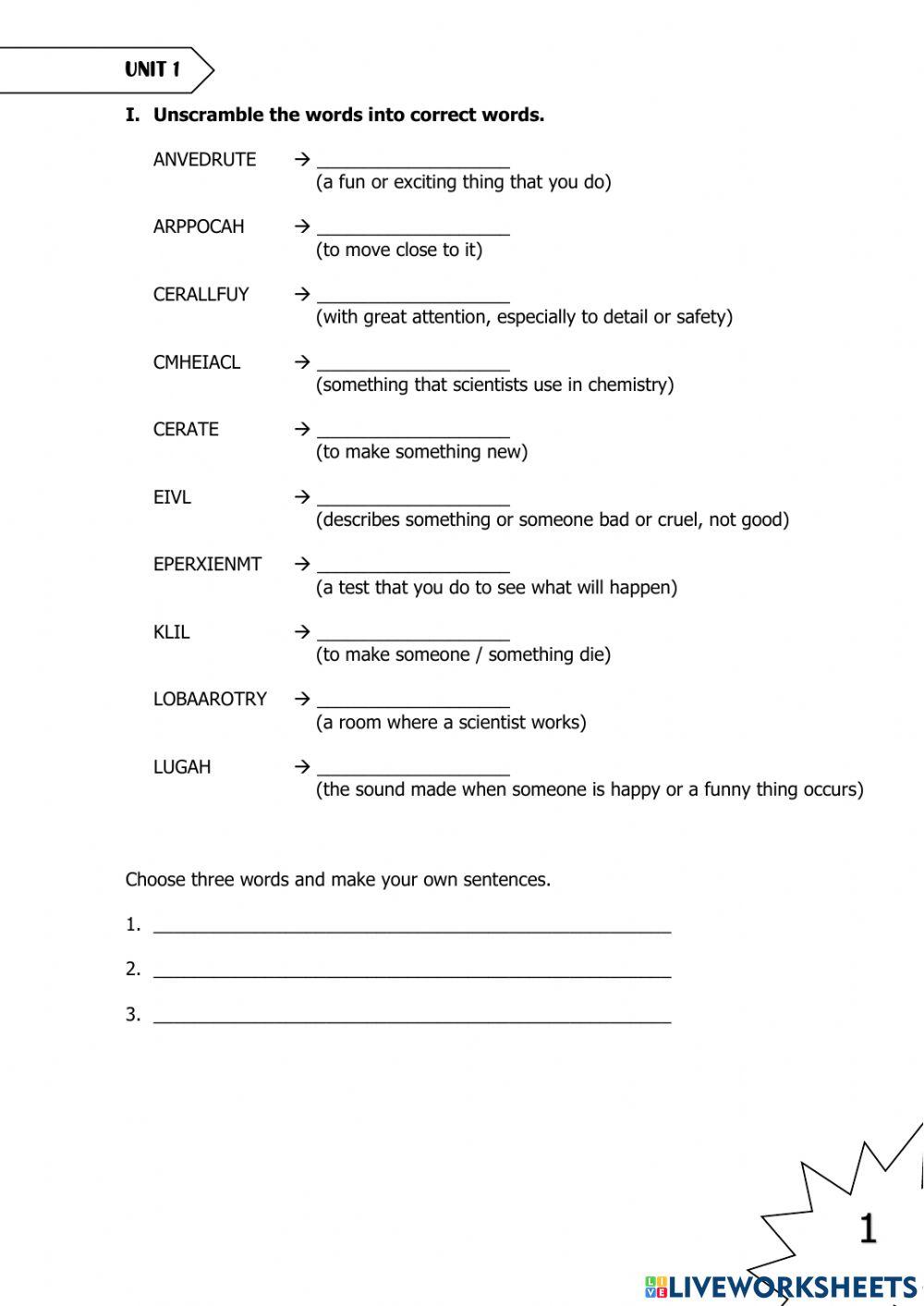 Vocabulary unit 1 GSMA2