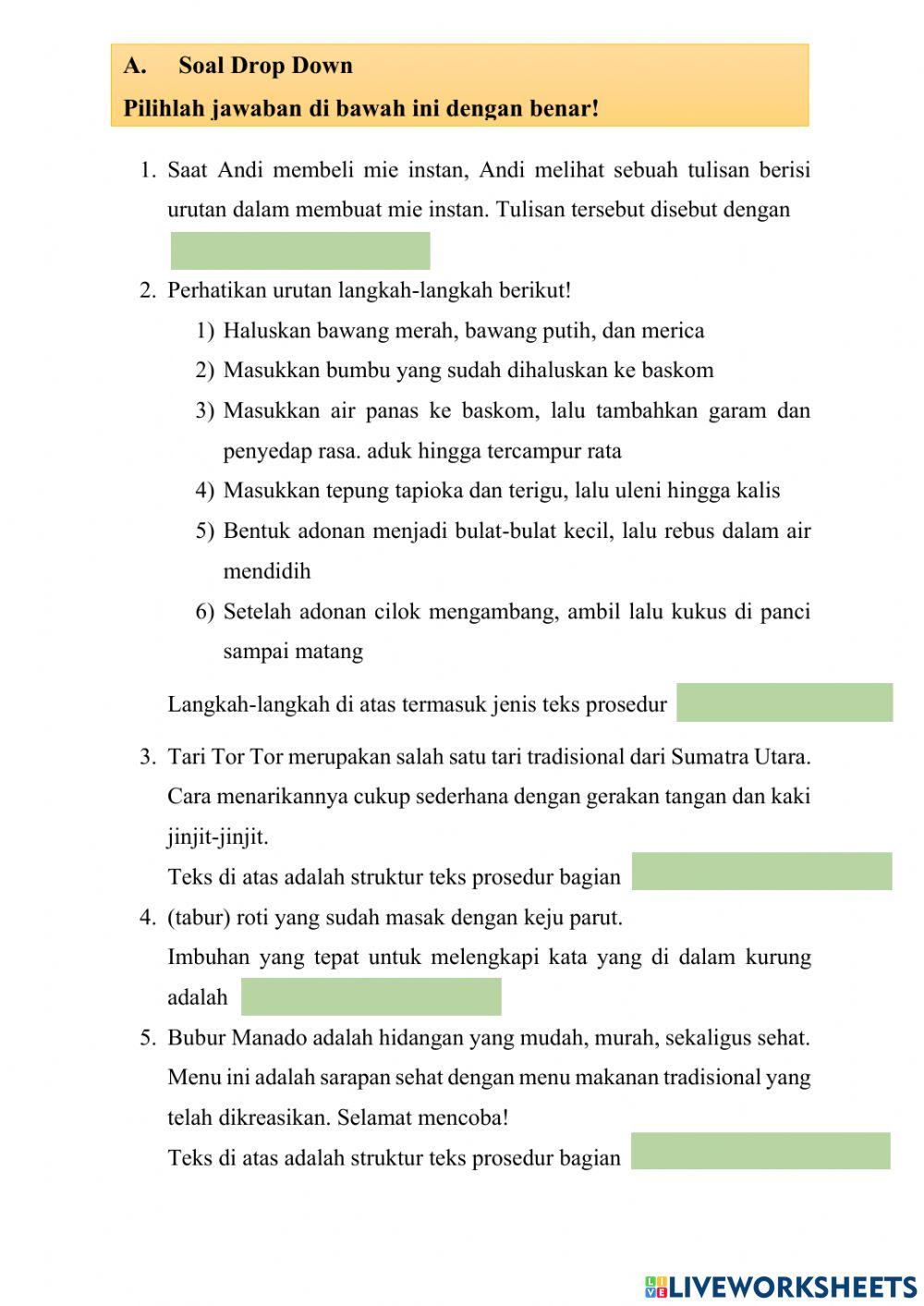 Lkpd teks prosedur smp kelas 7