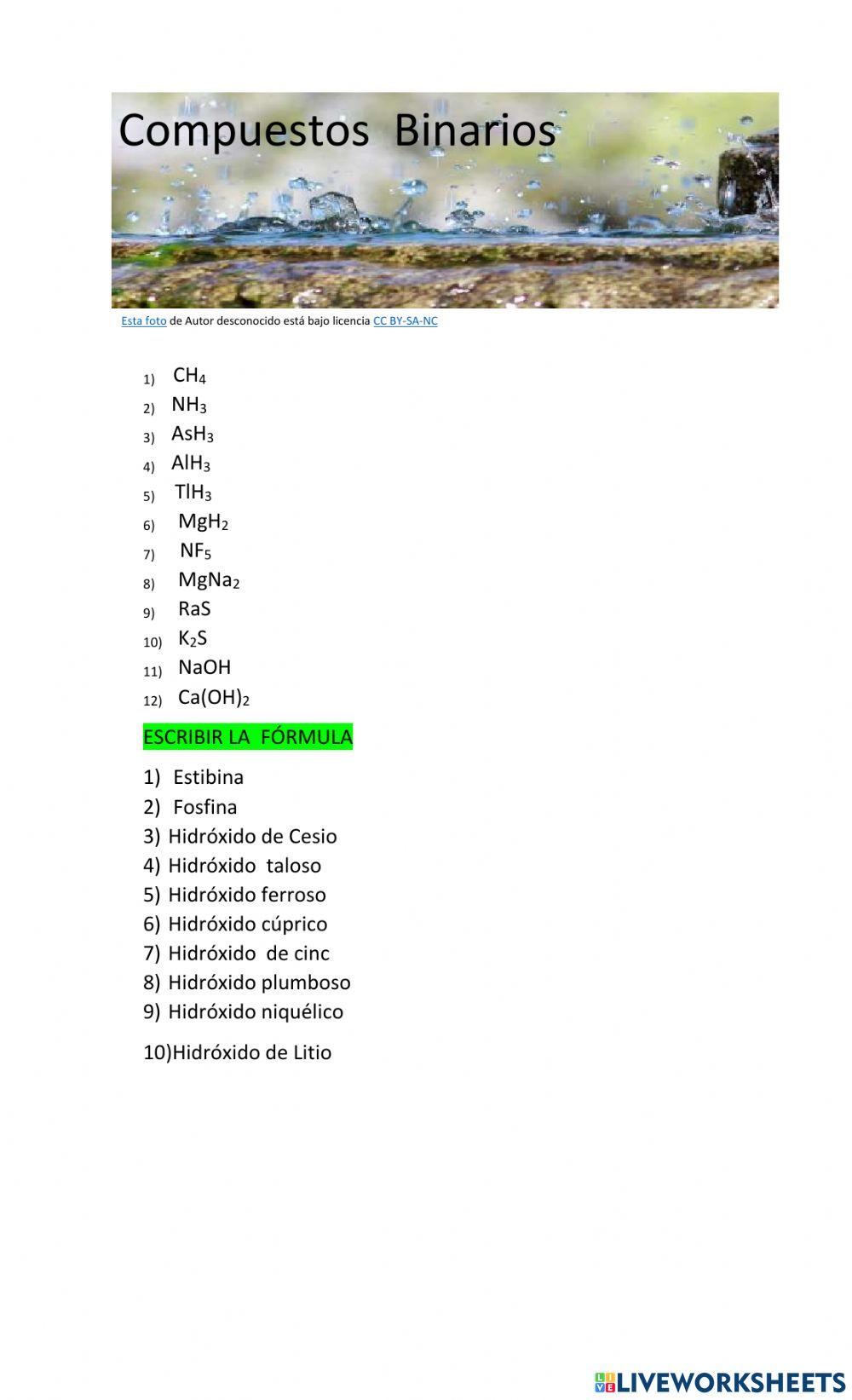 Miscelanea de compuestos químicos