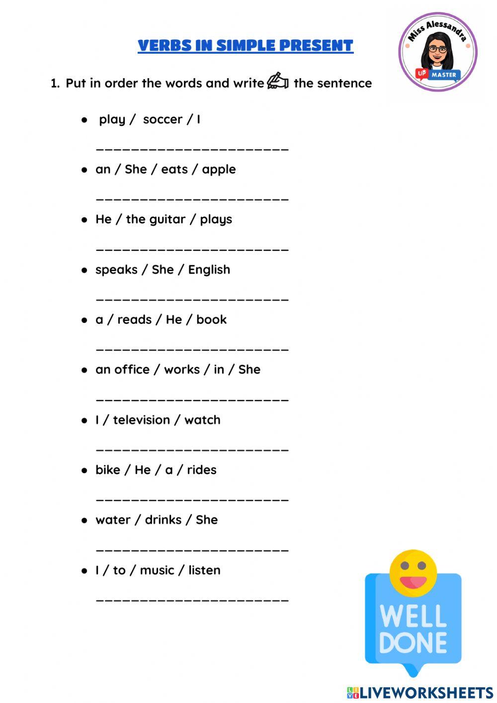 Verbs in simple present