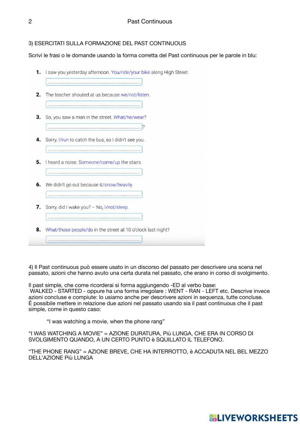 Past Continous vs Past simple