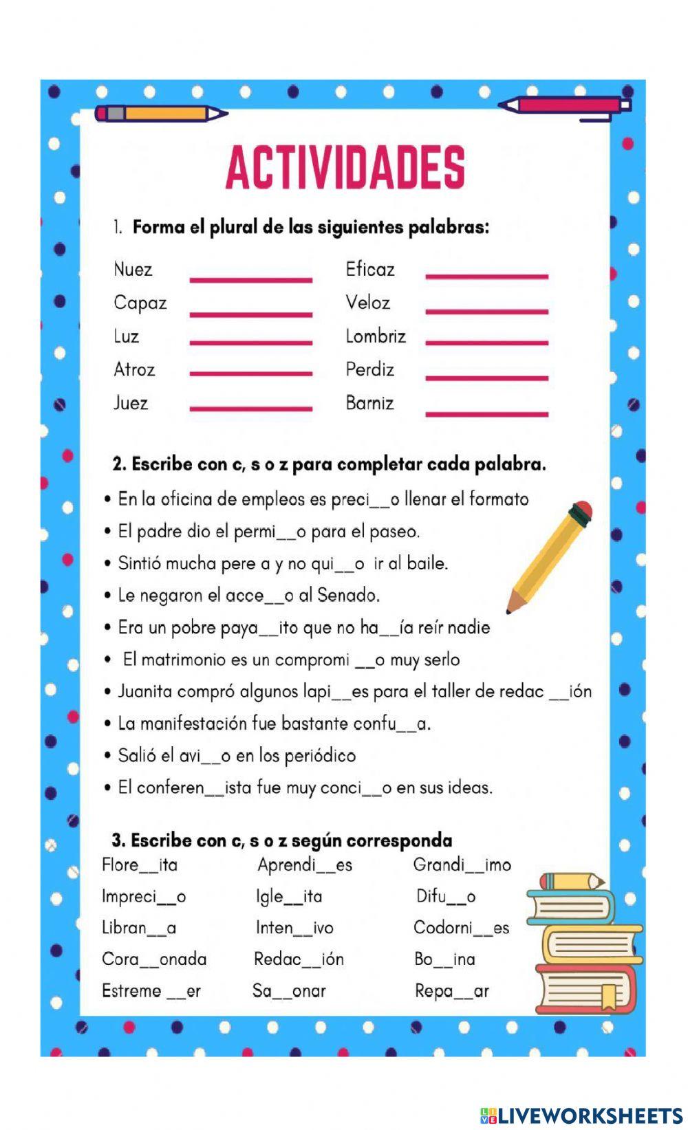 Regla ortografica b-v-c-s-z