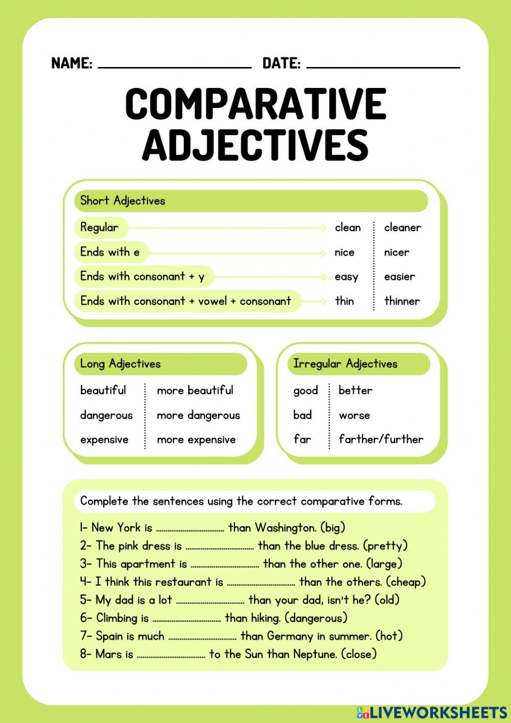 Grammar Worksheets ответы ad. Grammar Worksheets adjectives describing places ответы. Degrees of Comparison of adverbs Rules. Get comparative