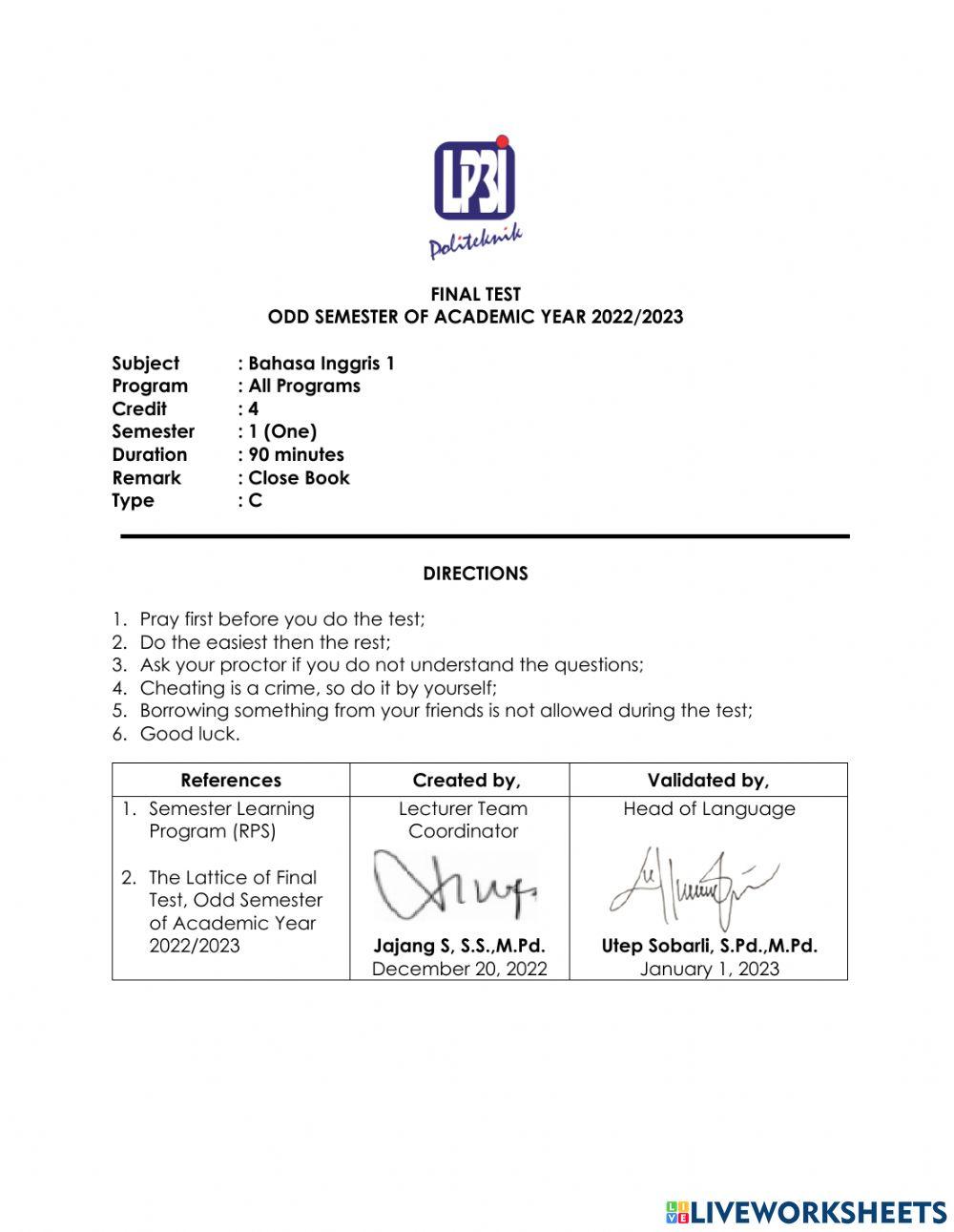 Uas-bahasa inggris 1-type c
