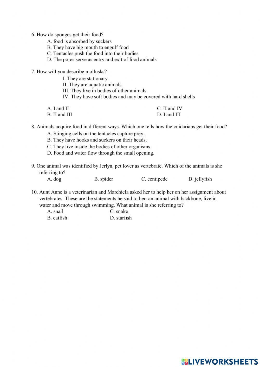 Science 6 Quiz 2.3