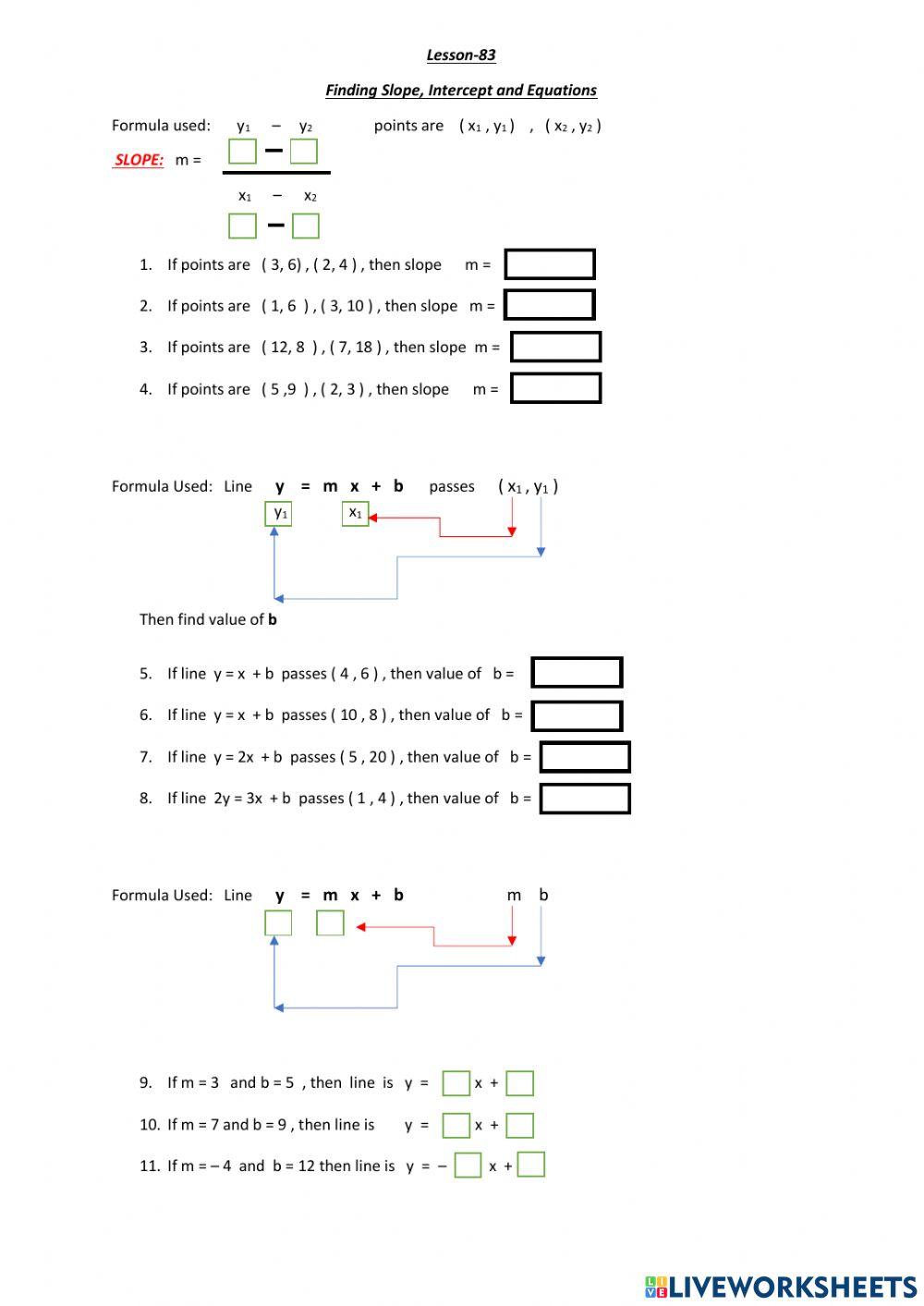 Lesson-83- finding slope and intercepts