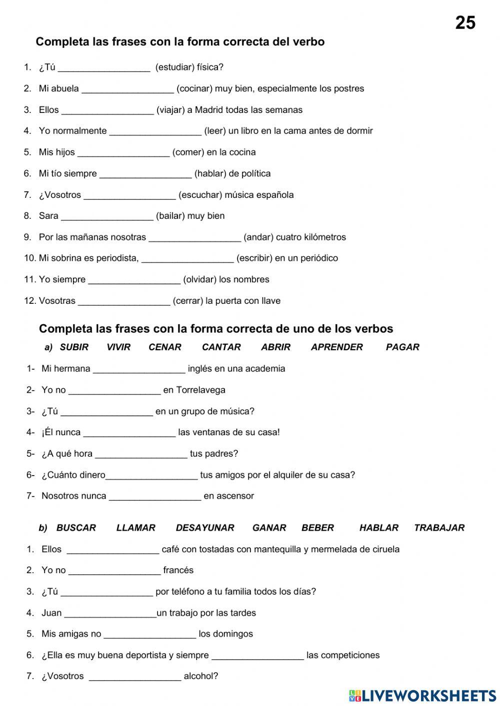 ELE verbos regulares