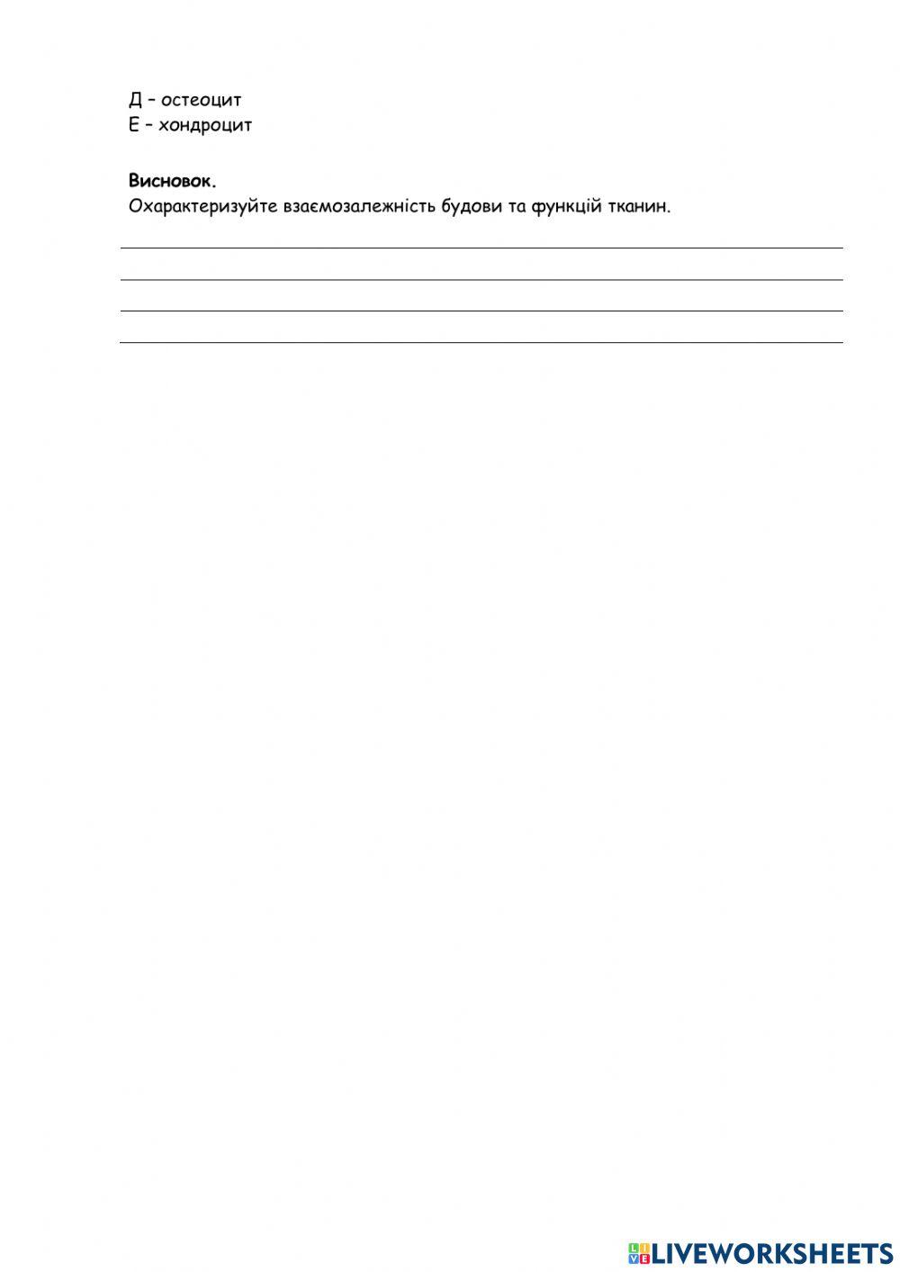 Лабораторне дослідження.ТЕМА. Мікроскопічна будова кісткової, хрящової та м’язової тканин.