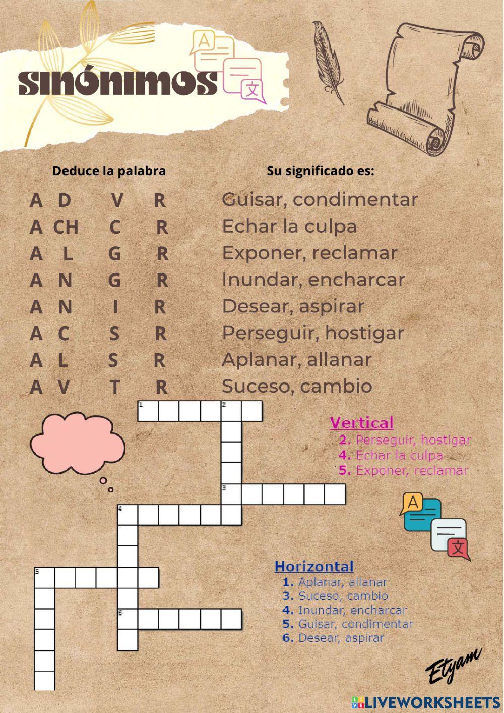 Sinónimos y antónimos