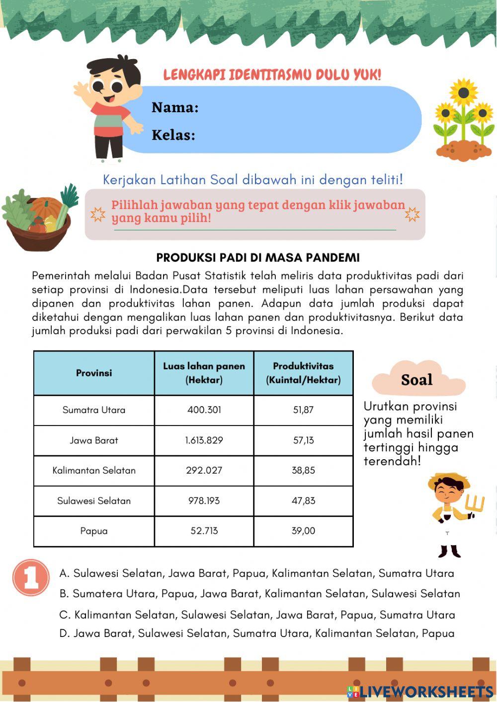 Latihan Soal Pembelajaran Statistika