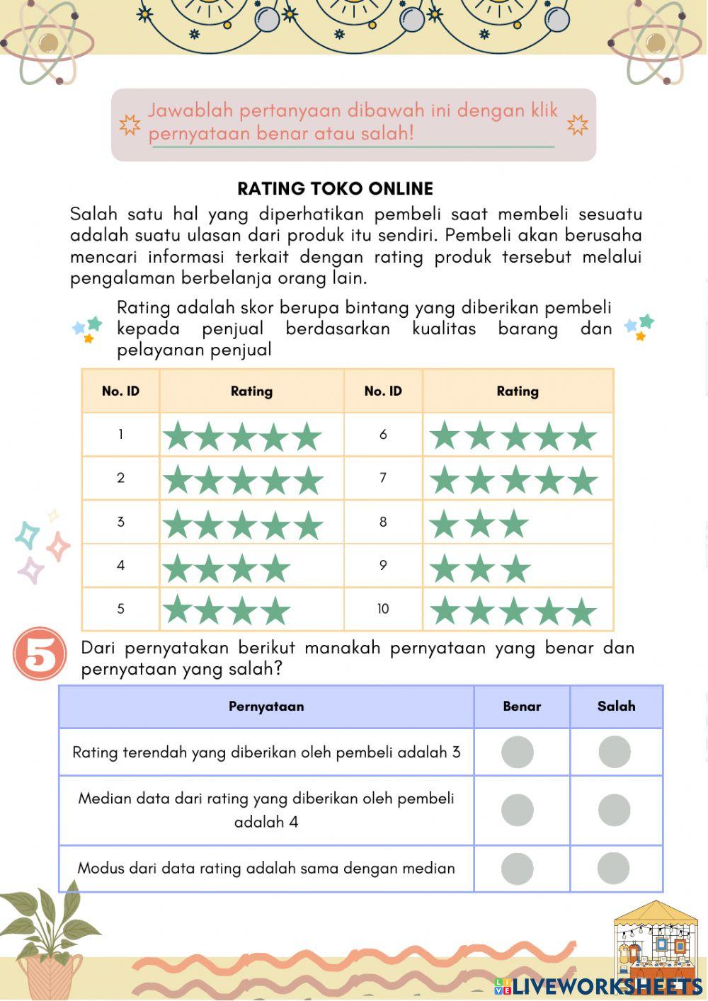 Latihan Soal Pembelajaran Statistika