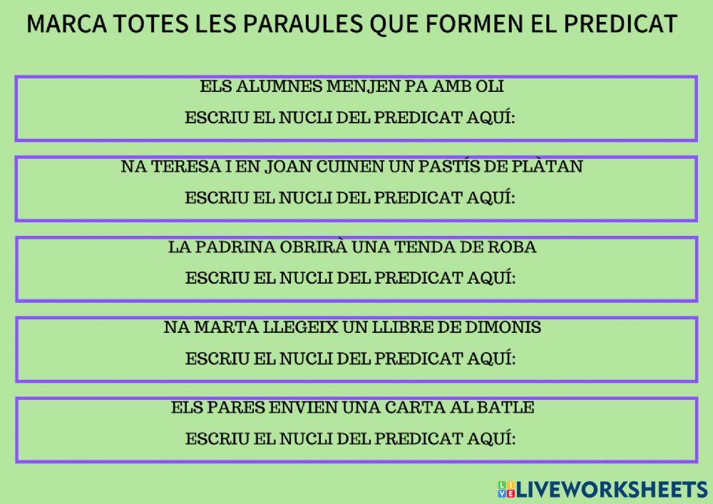 El subjecte i el predicat