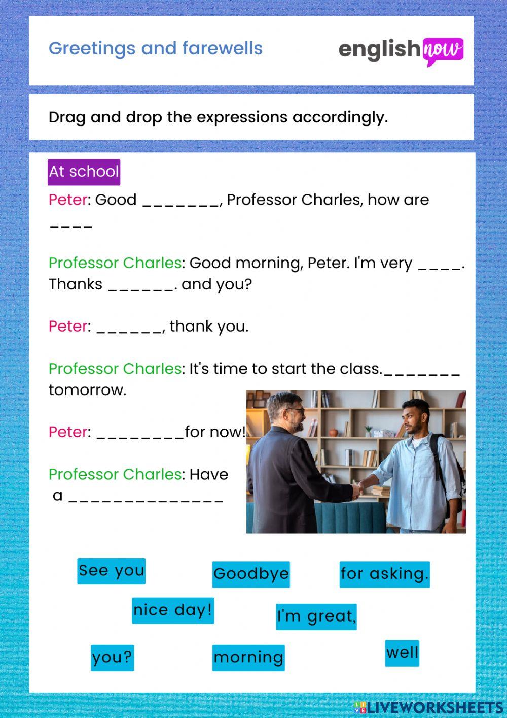 Greetings and farewells