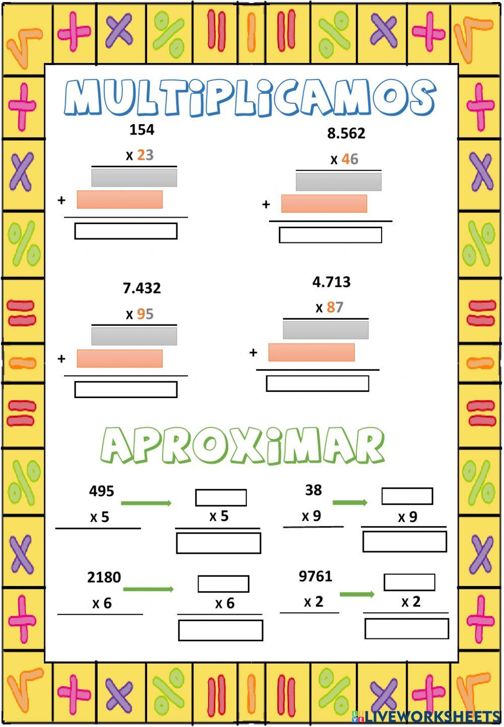Multiplicación de 2 cifras y aproximación
