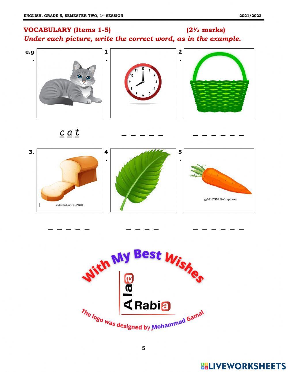 Grade 5 Vocabulary S 2