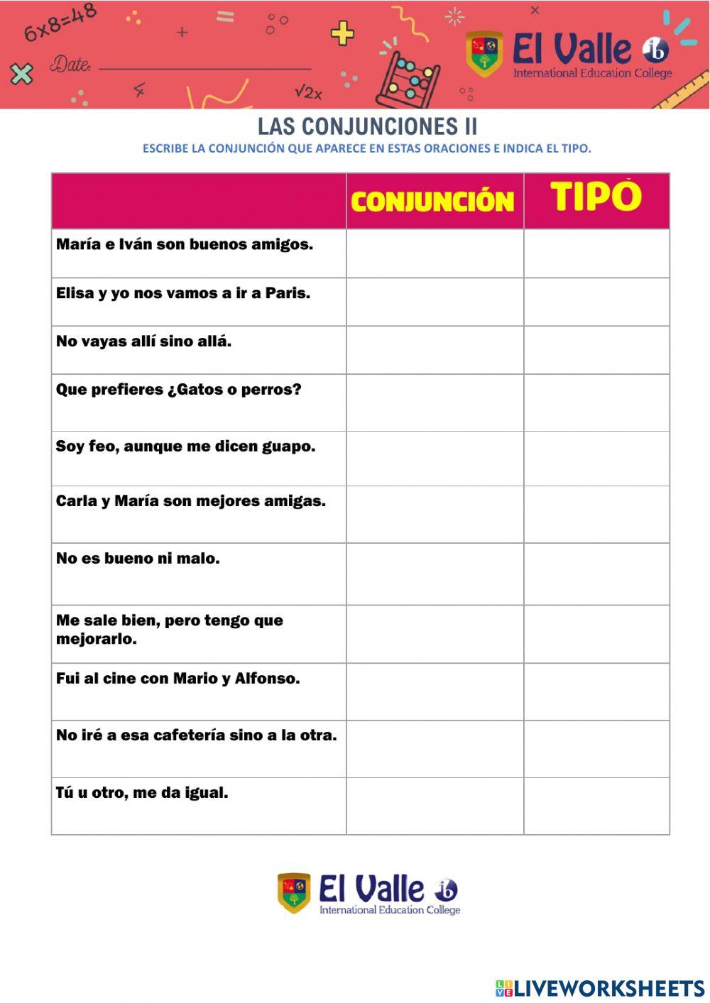 Las conjuncionesII